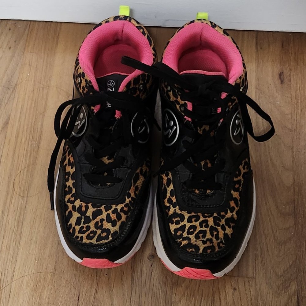 Zumba Air Classic sneakers leopard pink black RARE 7